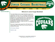 Tablet Screenshot of juniorcougarbasketball.com